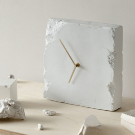 Modern Creative Old-fashioned Abstract Square White Desk Clock Home Table Decor