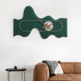 100cm Large Green Abstract Curved Modern Unique Wall Clock Decor Art Living Room Bedroom