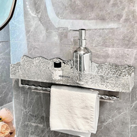 Acrylic Water Ripple Organizer Storage Shelf Towel Rack Bathroom Accessories in Clear