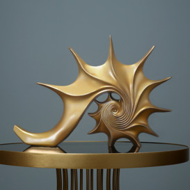 405mm Gold Shell Conch Sculpture Decor Art Modern Resin Figurine Statue Living Room