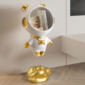 Modern White & Gold Astronaut Side Table Floor Figurine End Table Storage Decoration