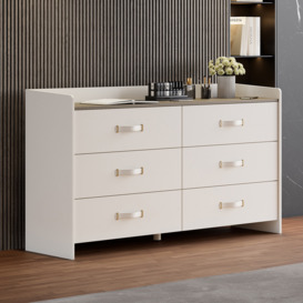 1500mmW Modern White 6 Drawer Dresser Chest Bedroom Storage Cabinet