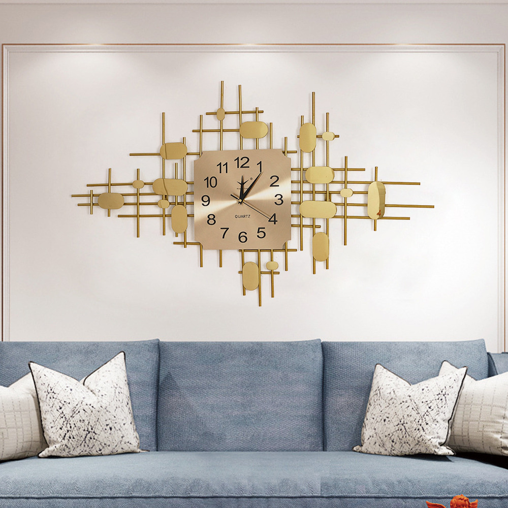 900mm 3D Gold Fashion Metal Oversized Wall Clock Luxury Home Decor