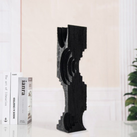 Modern Resin Abstract Sculpture Art Home Decorative Figurine Desk Decor in Black