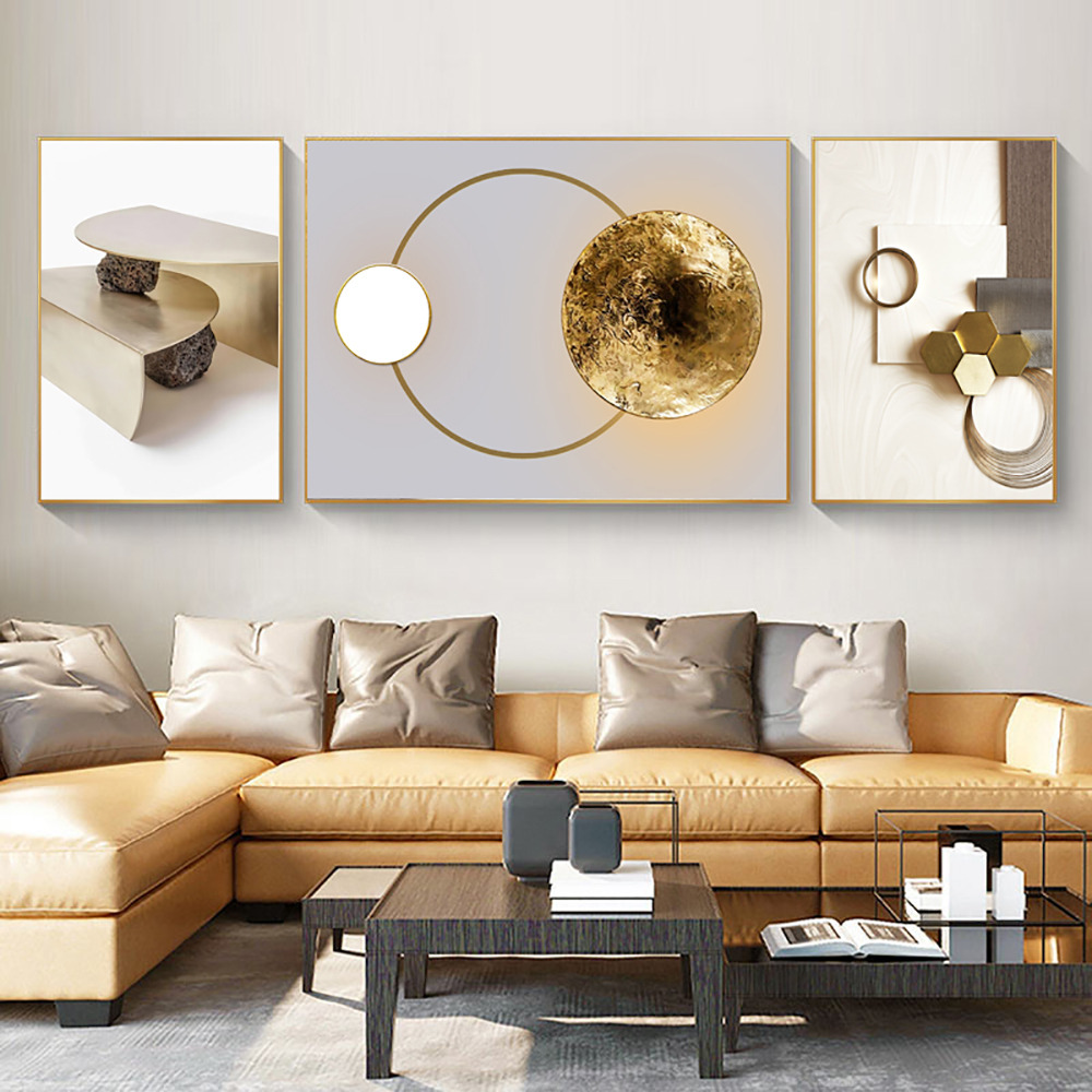Gold Wall Decor Set Canvas Painting