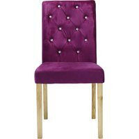 Set of 2 Plum Velvet Paris Chairs | Modern Dining Room Furniture