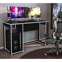 RYKER Gaming Desk Computer Table Workstation - Black/Grey