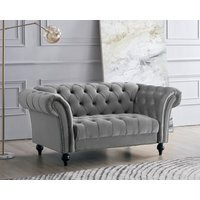 Mayfair Grey Velvet 2 Seater Sofa | Elegant and Comfortable