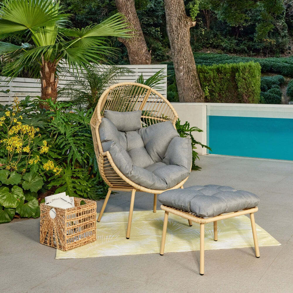 Garden Wicker Patio Egg Chair Better Homes Gardens Bellamy Round