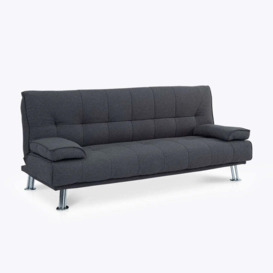 Montana Sofa Bed Fabric with Chrome Legs, Charcoal