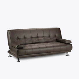 Montana Sofa Bed Faux Leather, Brown Faux Leather