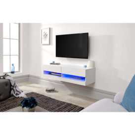 Galicia 120Cm Wall Tv Unit With Led White