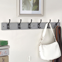 Headbourne Grey and Black 6 Hook Coat Rail - thumbnail 2
