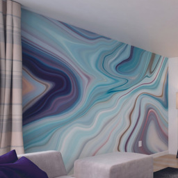 Origin Murals Marbled Ink Blue Wall Mural