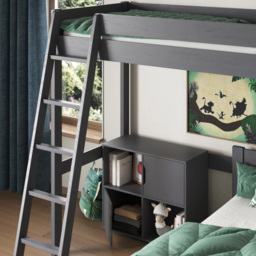 Noomi Tera Grey Single L Shaped High Sleeper with Small Double Bed - thumbnail 3