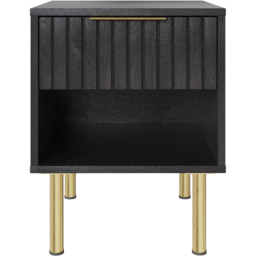 GFW Nervata Single Drawer Single Shelf Black Lamp Table - thumbnail 3