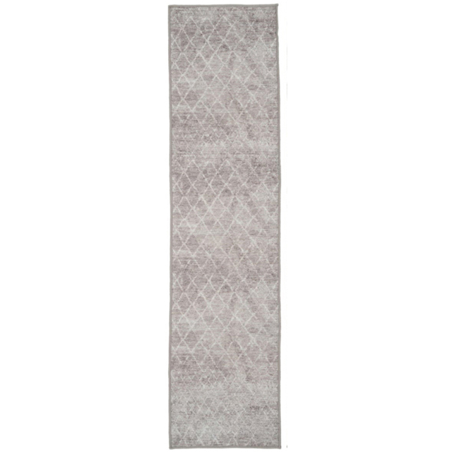 Kukoon Distressed Geometric Trellis Beige and Grey Rug 60 x 240cm - image 1