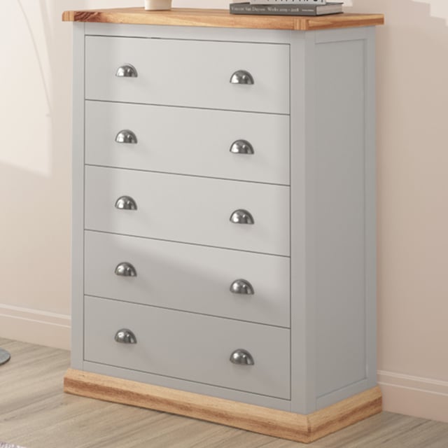 Cabinet Bits Bomporto 5 Drawer Chest of Drawers with Chrome Cup Handle - image 1