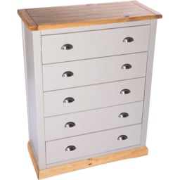 Cabinet Bits Bomporto 5 Drawer Chest of Drawers with Chrome Cup Handle - thumbnail 4