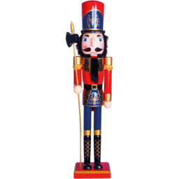 St Helens Red and Blue Christmas Nutcracker with Sceptre