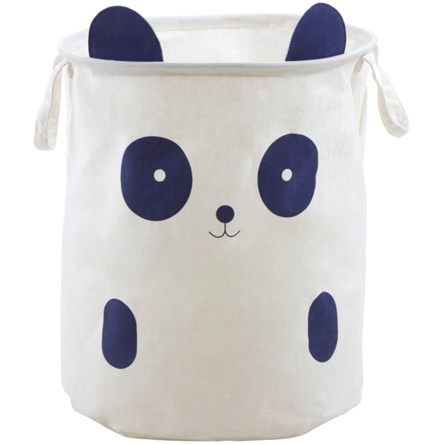 Premier Housewares 1901945 Mimo Panda Face White Laundry Basket - image 1