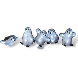 Xmas Haus 5 Piece LED Acrylic Penguin Decoration Set - thumbnail 3