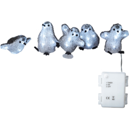 Xmas Haus 5 Piece LED Acrylic Penguin Decoration Set - thumbnail 4
