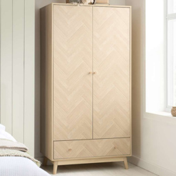 Birlea Herringford 2 Door Single Drawer Oak Wardrobe - thumbnail 1