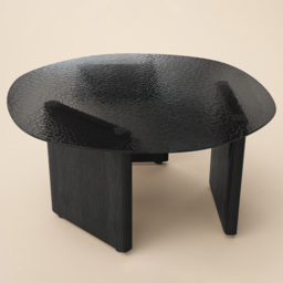 SOLACE+CO Emil Black Glass Round Coffee Table - thumbnail 3