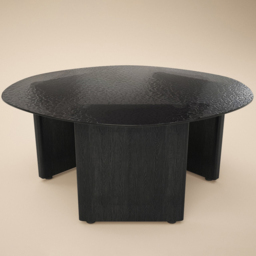 SOLACE+CO Emil Black Glass Round Coffee Table - thumbnail 2