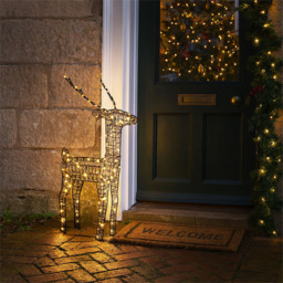 Xmas Haus 200 Warm White LED Black Deer Christmas Decoration 2ft - thumbnail 2