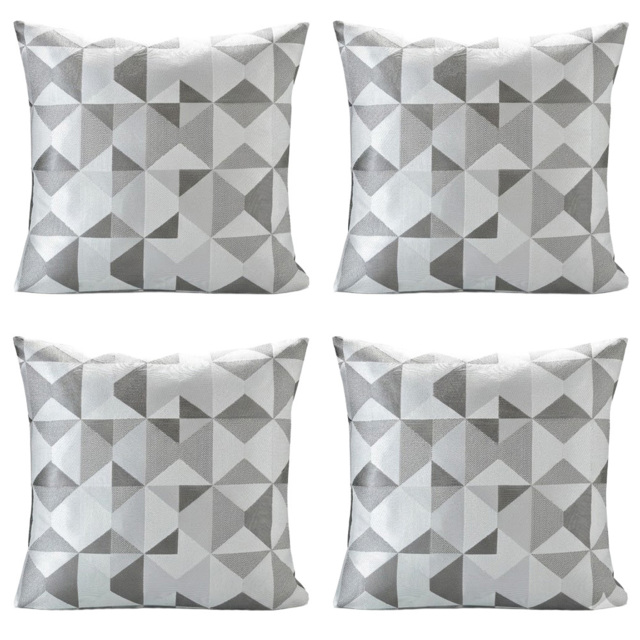 Alan Symonds Grey and Silver Scandinavian Cushion with Polyester Filled Pad 45 x 45cm 4 Pack