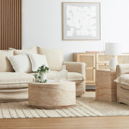 Desser Pisa Travertine Effect Round Coffee Table - thumbnail 3