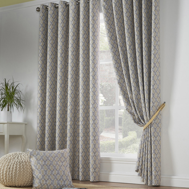 Alan Symonds Bourne Ring Top Eyelet Curtains Ochre 168 x 229cm - image 1
