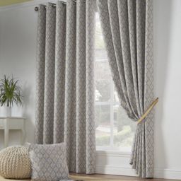 Alan Symonds Bourne Ring Top Eyelet Curtains Ochre 168 x 229cm