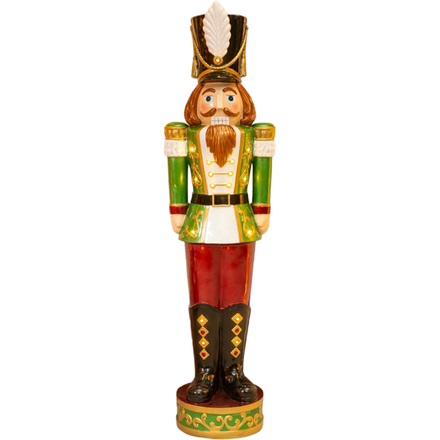 The Christmas Centre Traditional Red White and Green LED Light Nutcracker Soldier 5.5ft - image 1