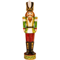 The Christmas Centre Traditional Red White and Green LED Light Nutcracker Soldier 5.5ft