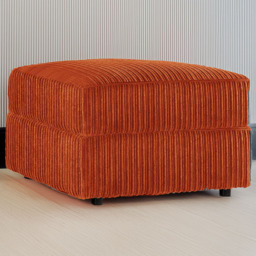 Luxor Orange Jumbo Cord Footstool