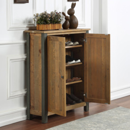 Baumhaus Urban Elegance 4 Shelf Reclaimed Wood Shoe Cabinet - thumbnail 2