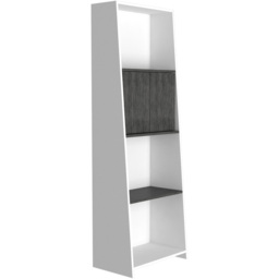 Dallas 2 Door 4 Shelf White and Carbon Grey Bookcase - thumbnail 3