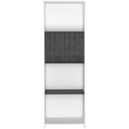 Dallas 2 Door 4 Shelf White and Carbon Grey Bookcase - thumbnail 2