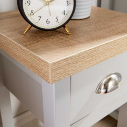 Home Source Avon Grey Single Drawer Bedside Table Unit - thumbnail 3