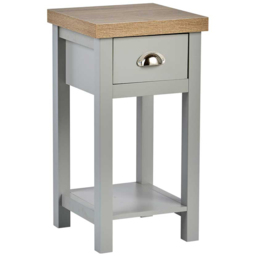 Home Source Avon Grey Single Drawer Bedside Table Unit - thumbnail 2