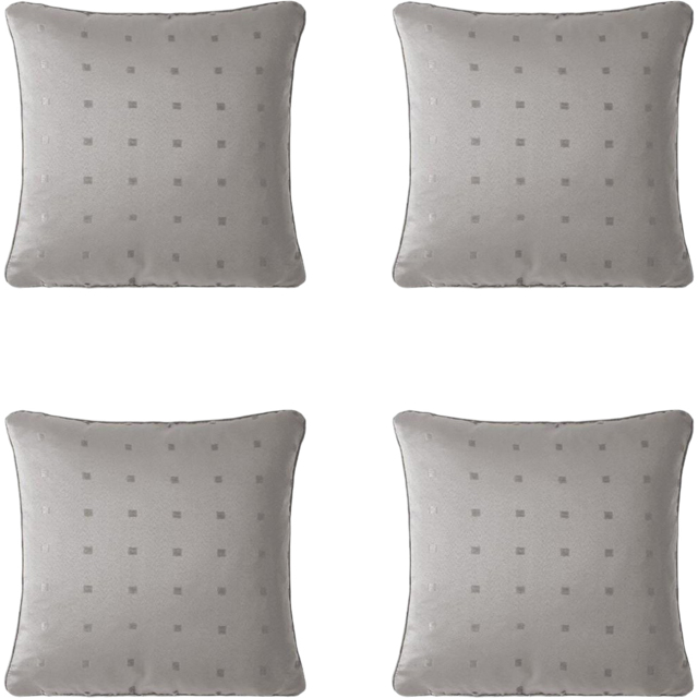 Alan Symonds Silver Dobby Square Cushion with Polyester Filled Pad 45 x 45cm 4 Pack