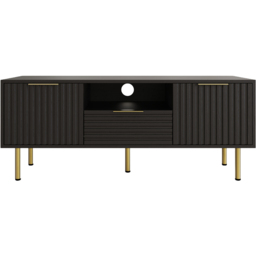 GFW Nervata Black 2 Door Single Drawer Single Shelf TV Unit - thumbnail 4