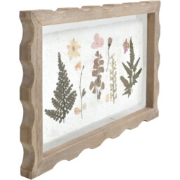 Botanical Dried Flowers Scalloped Art White - thumbnail 3