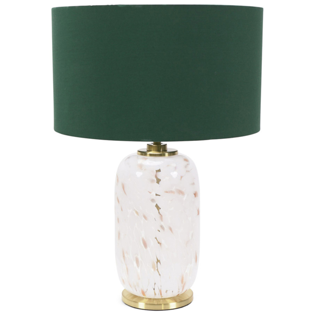 Value Lights India Green Shade White Confetti Glass LED Table Lamp - image 1