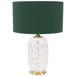 Value Lights India Green Shade White Confetti Glass LED Table Lamp - thumbnail 1