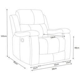 Ledbury Dark Grey Fabric Manual Recliner Chair - thumbnail 3