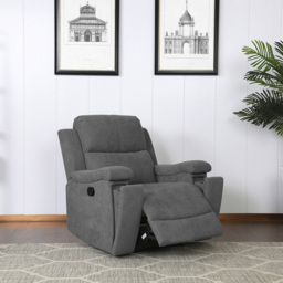 Ledbury Dark Grey Fabric Manual Recliner Chair - thumbnail 2